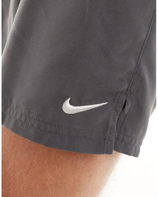 Nike Gray Essential 5 Inch Volley Swim Shorts for men
