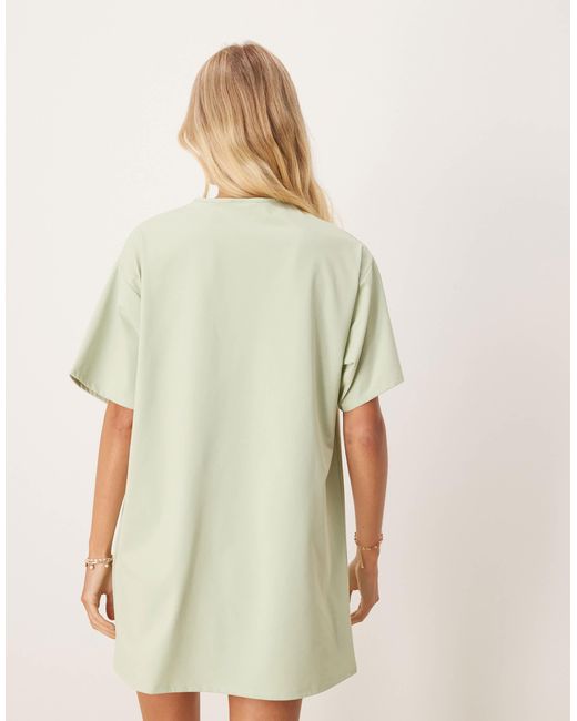 ASOS Natural – strukturiertes t-shirt-minikleid