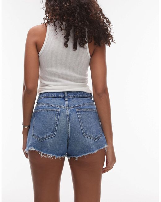 Topshop Hourglass Blue – mom-shorts mit a-linien-schnitt