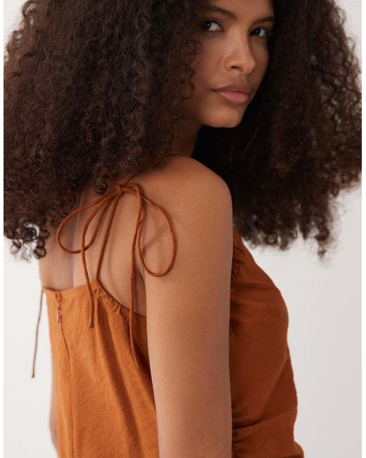 ASOS Brown Square Neck Cami Jumpsuit