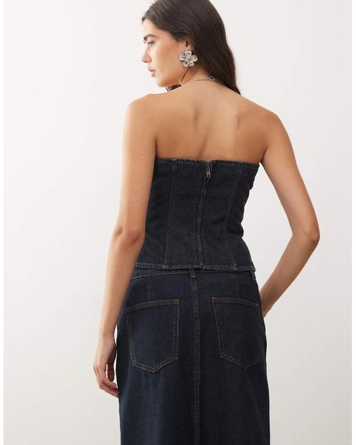 Lioness Blue Sweetness Seam Detail Bandeau Top Co-ord