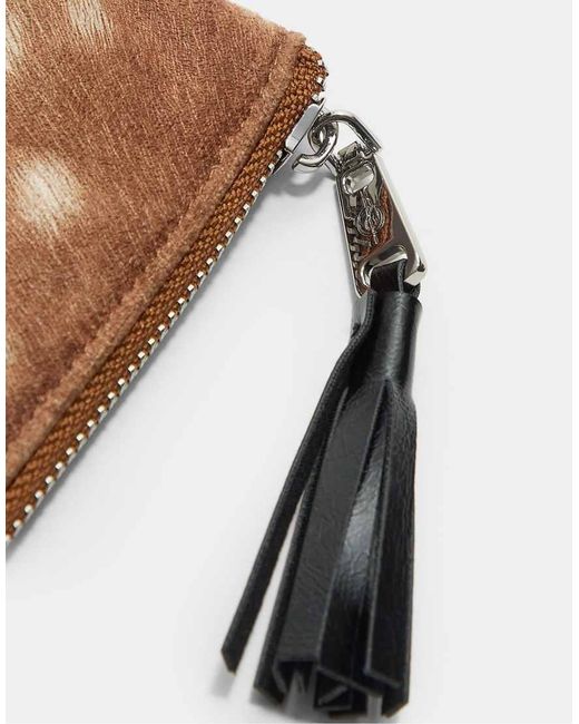 Stradivarius Brown Small Printed Toiletry Bag