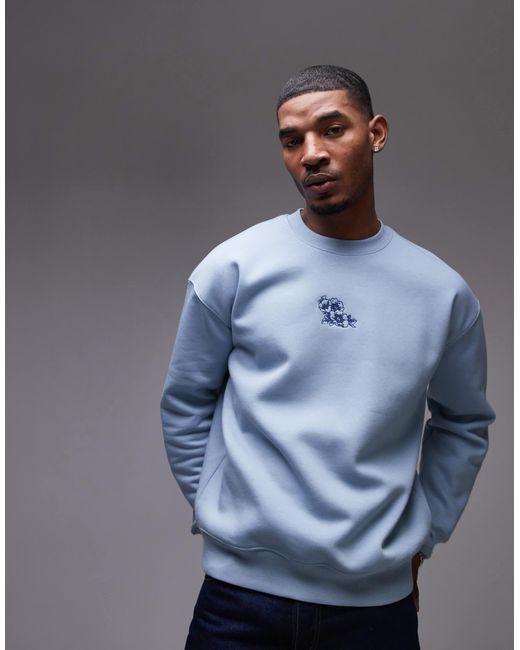 Topman – oversize-sweatshirt in Blue für Herren