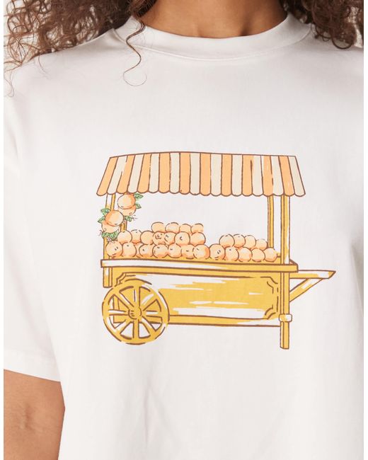 Never Fully Dressed White Orange Cart Baby Tee