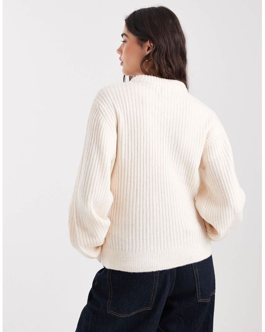 ASOS Natural – gerippter pullover