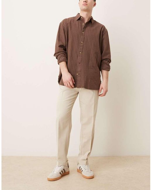ASOS Natural Tailored Carrot Fit Pants for men