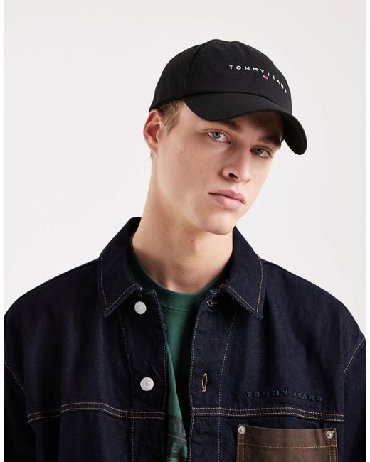 Tommy Hilfiger Black Linear Logo Cap for men