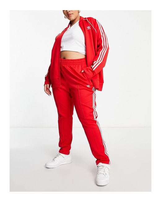 adidas Originals Plus Adicolor Slim joggers in Red | Lyst UK