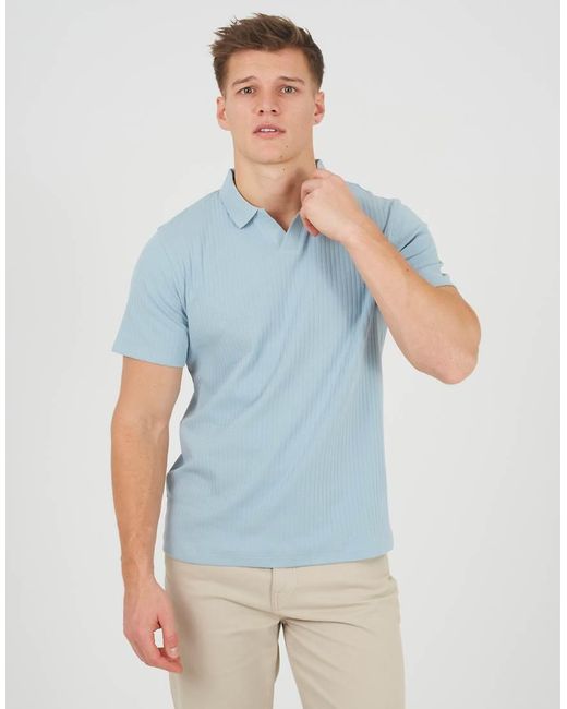 Brave Soul Blue Trophy Neck Polo Shirt for men