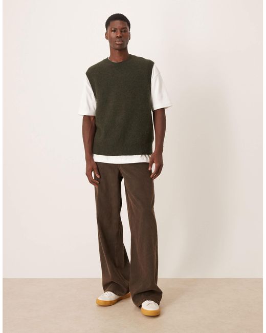 ARKET Green Alpaca And Wool Knitted Crew Neck Vest for men