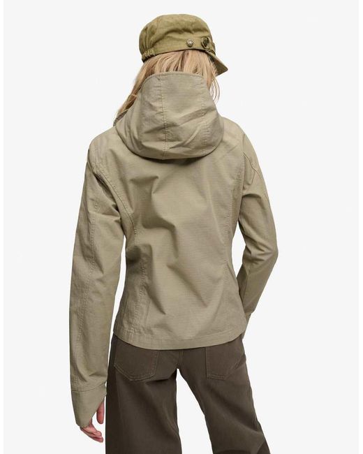 Bench x Superdry & Co Natural Hooded Funnel Neck Ripstop Jacket