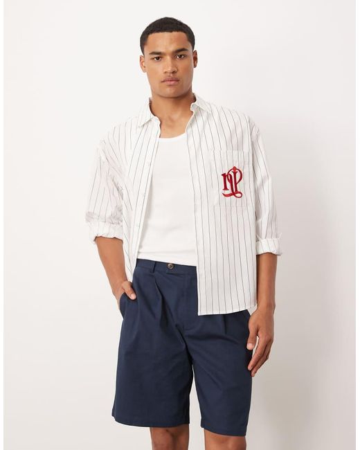 ASOS White Straight Leg Chino Short for men
