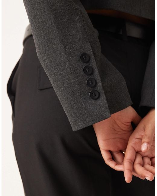 ASOS Black Tailored Crop Cinch Zip Through Jacket