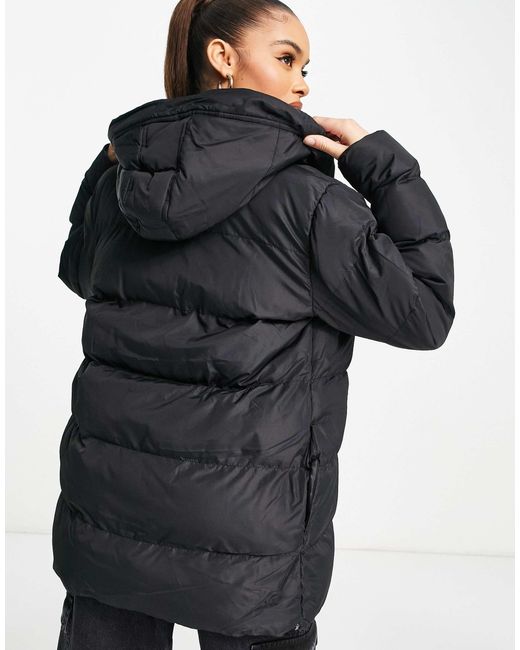 Threadbare Black Hayley Mid Length Puffer Jacket