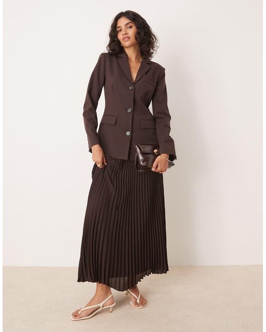 Pretty Lavish Brown Cinched Blazer Co-ord