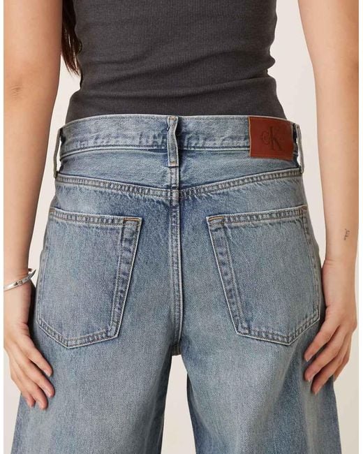 Calvin Klein Blue Low Rise baggy Jeans