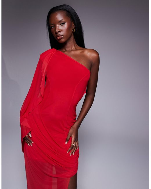 Robe courte drapée ASOS en coloris Red