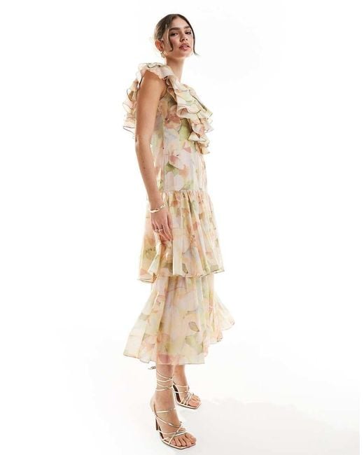& Other Stories White Tiered Maxi Dress With Ruffle Detail