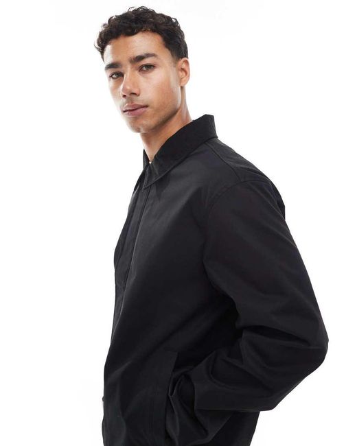 Jack & Jones Blue Harrington Jacket With Cord Collar for men
