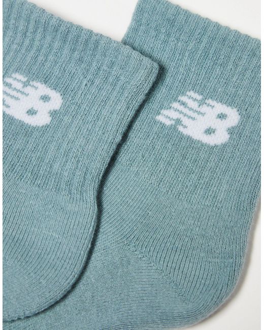 Confezione da 3 paia di calzini sportivi verdi, grigi e marroni con logo di New Balance in Blue da Uomo