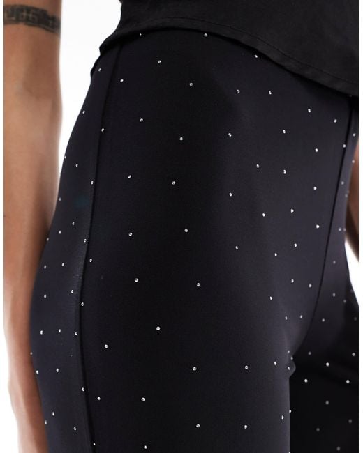 ONLY Black Rhinestone Flare Trousers