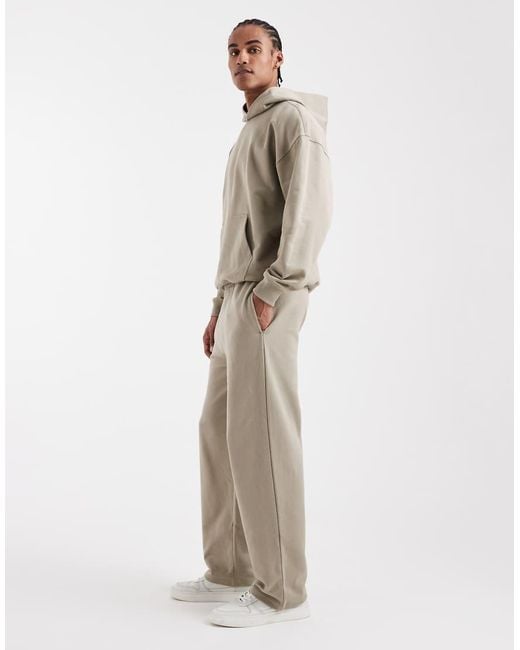 Only & Sons Natural Premium 400gsm Heavyweight Loose Fit jogger Co-ord for men