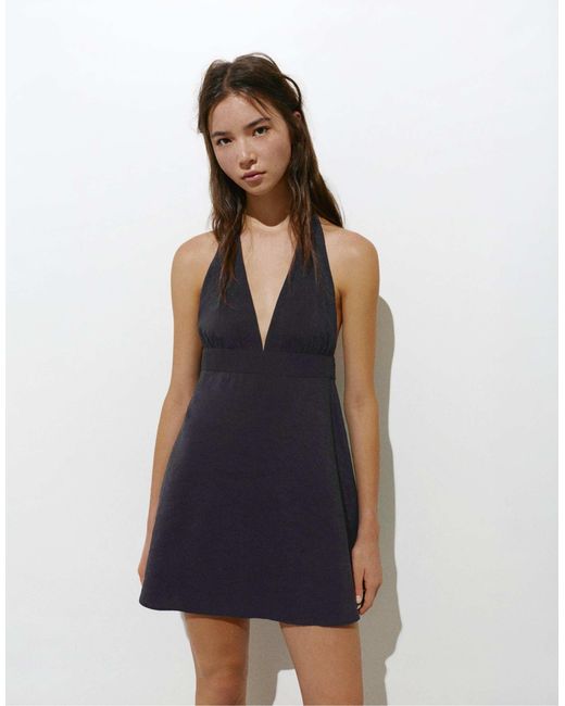 Robe courte dos nu Pull&Bear en coloris Blue