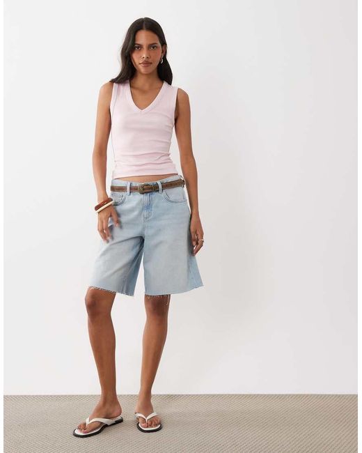 New Look White V Neck Tank Top
