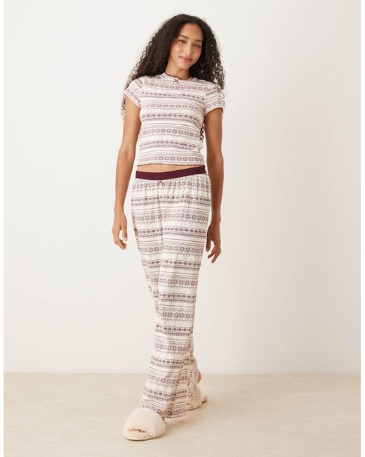 ASOS Natural Mix & Match Pyjama Trouser