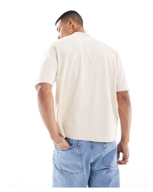 ASOS White Oversized T-shirt With Seam Detailing for men