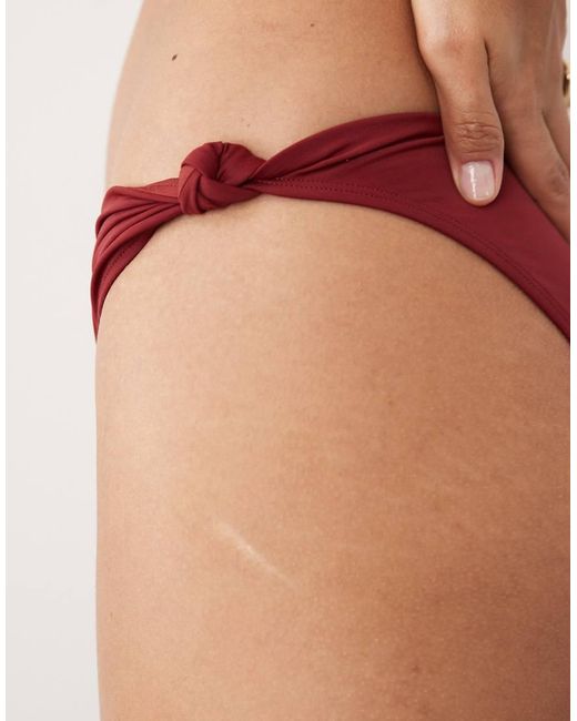 ASOS Brown Martina High Leg Bikini Bottom
