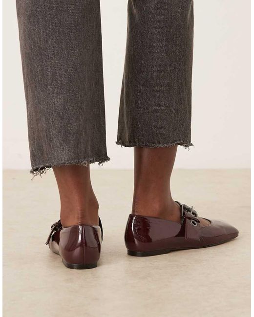ASOS Brown Lazarus Mary Jane Ballet Flats