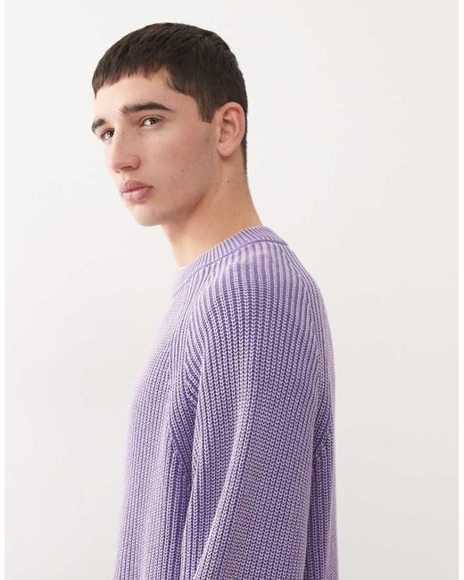 Weekday Purple Relaxed Knitted Jumper for men