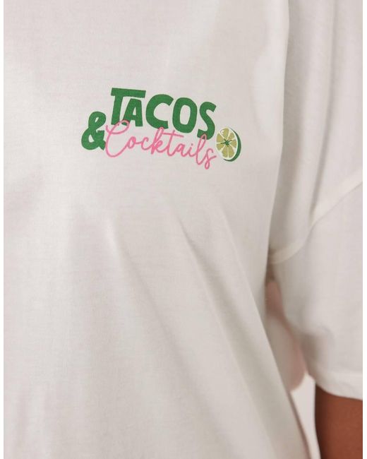 ASOS Red Asos Design Curve Taco Graphic Short Sleeve Top And Pants Pajama Set