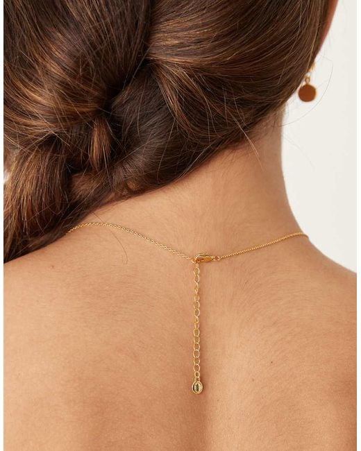 Collana Con Pietra Semipreziosa Occhio Di Tigre Placcata 18K di Orelia in Natural