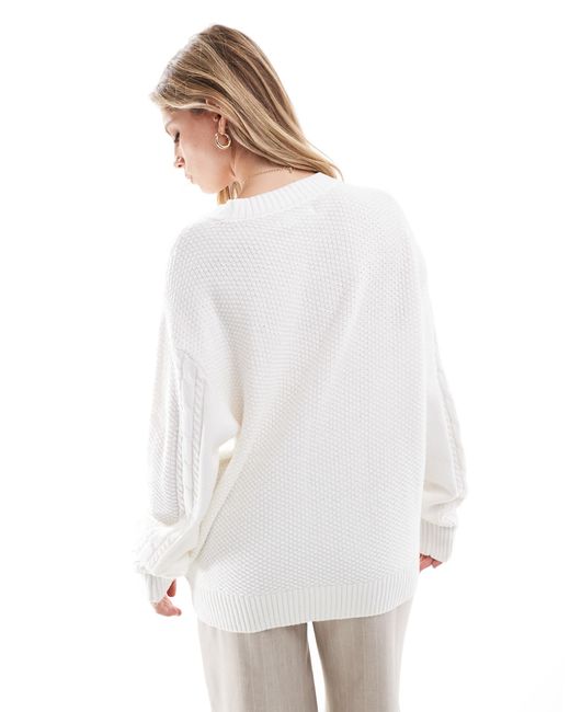 Hollister White – oversize-strickpullover
