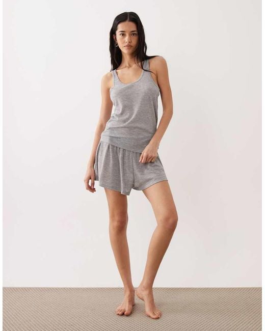 Calvin Klein Brown Waffle Tank Short Set