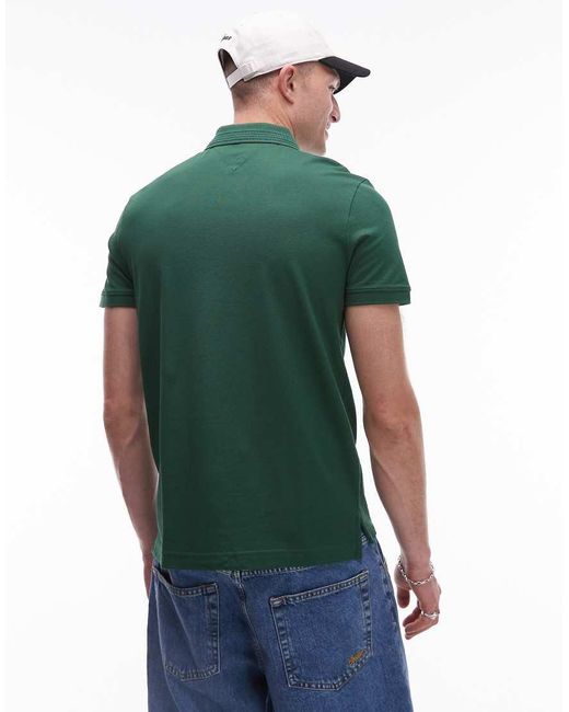 Tommy Hilfiger Piqué Poloshirt Met Rits in het Green voor heren