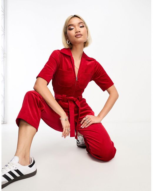 & Other Stories Red – cord-jumpsuit