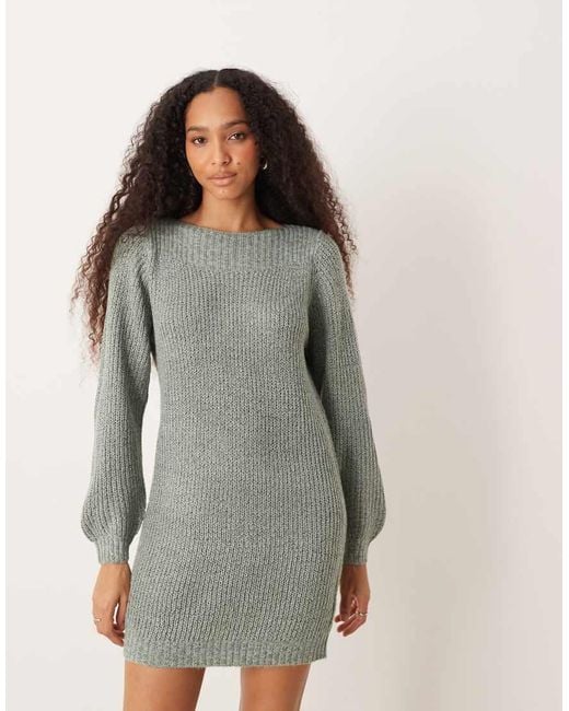 Jdy Black Boat Neck Knitted Mini Jumper Dress