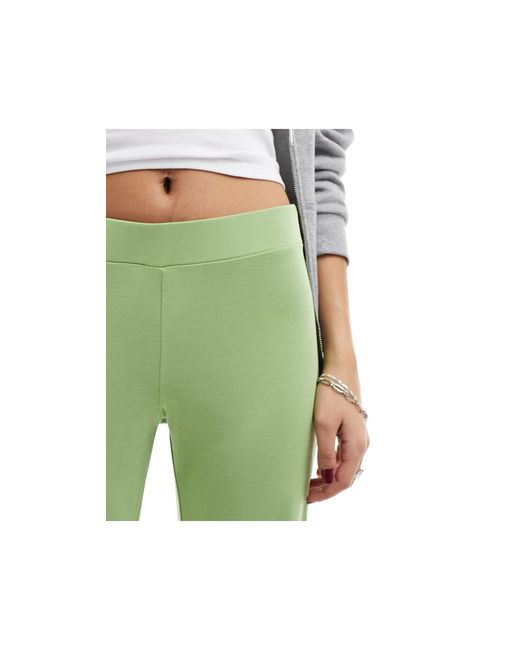 Monki Green Super Soft Wide Leg Trousers