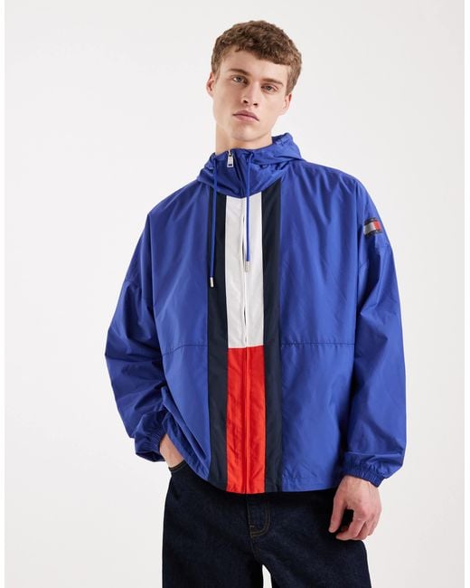Tommy Hilfiger Blue Chicago Flag Windbreaker Jacket for men
