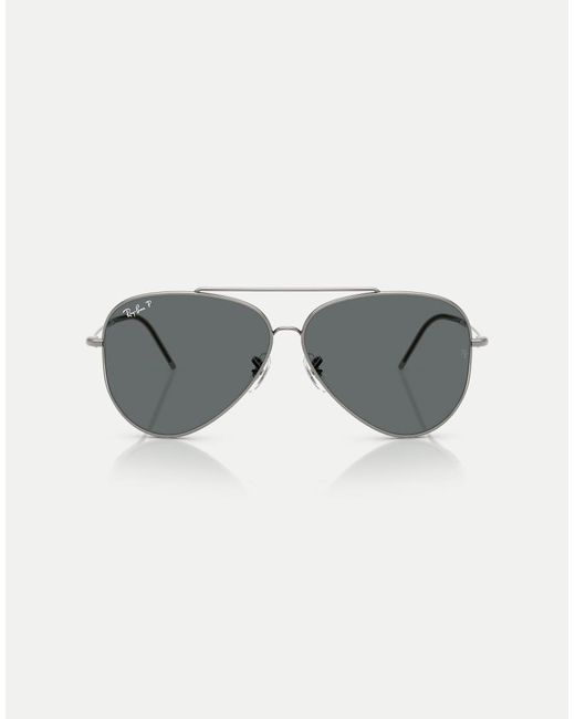 Ray-Ban Gray Aviator Pilot Polarised Sunglasses With Lens