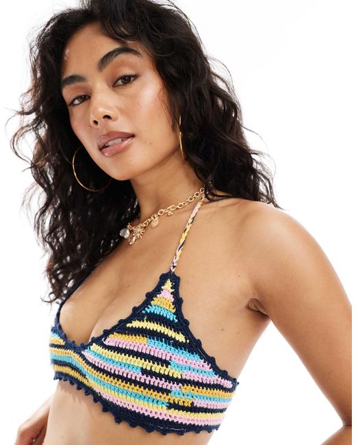 ASOS Green Mia Crochet Biniki Top