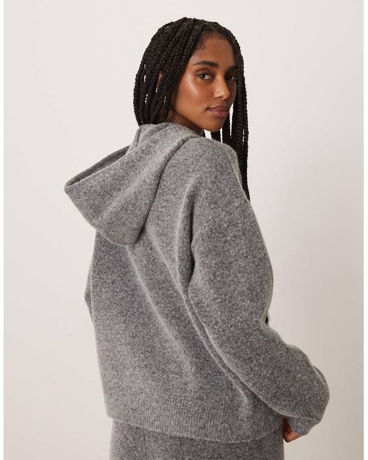 Vila Gray – strick-kapuzenpullover