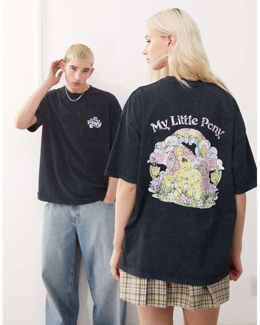 ASOS Blue Oversized T-Shirt With My Little Pony Prints
