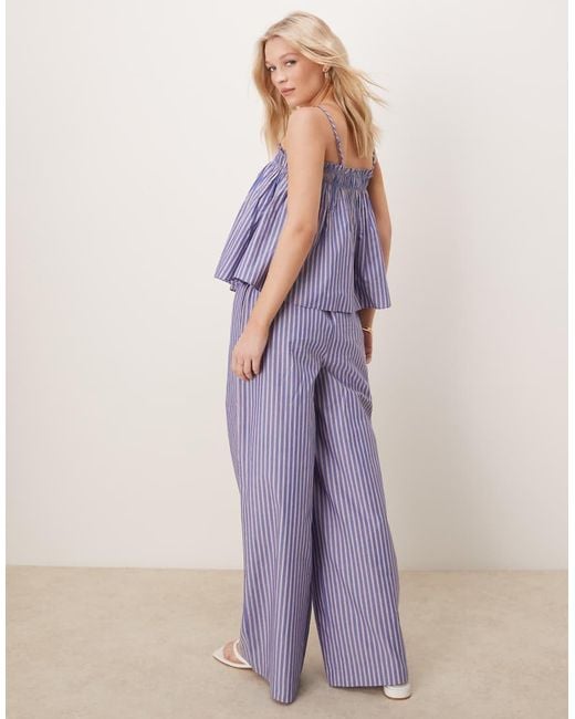 ASOS Purple Shirred Waist Trousers Co-Ord