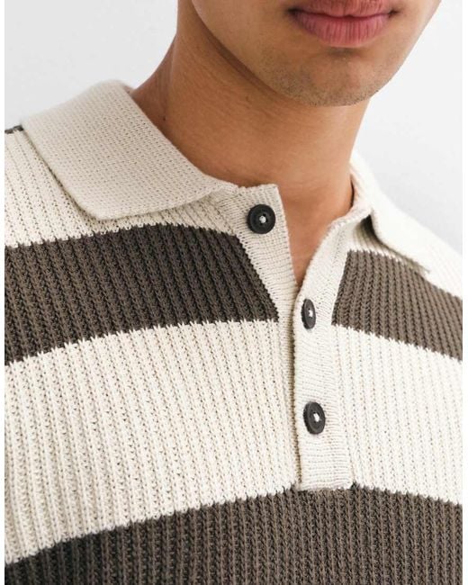 Blend Gray Knitted Rugby Polo Jumper for men