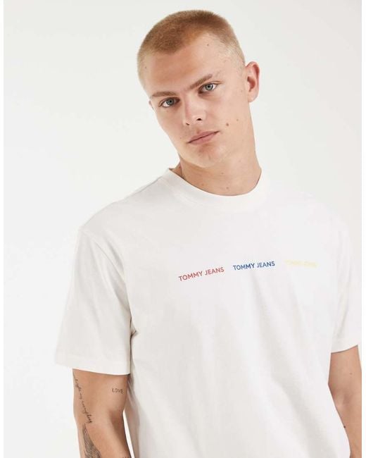Tommy Hilfiger White Repeat Logo T-shirt for men