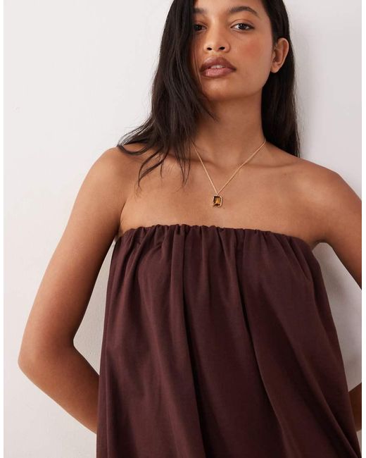 ASOS Brown Bubble Hem Mini Dress